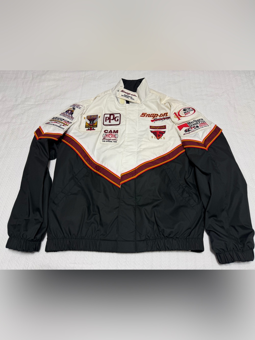 Vintage RARE 90s Authentic Snap-on 75 year Racing Patch Jacket Size Small